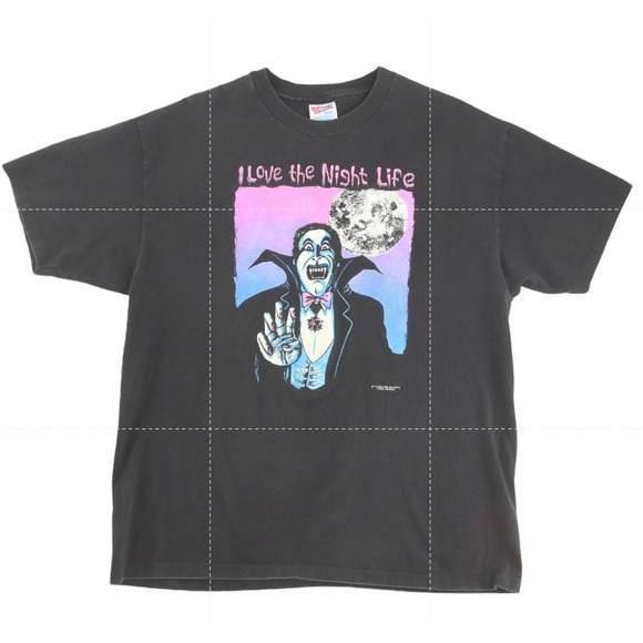 Vampire Dracula 1992 Night Life‎ Glow In The Dark T-Shirt Size Large